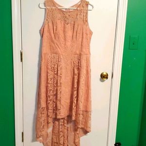 Muadress 2XL pale pink lace high low dress